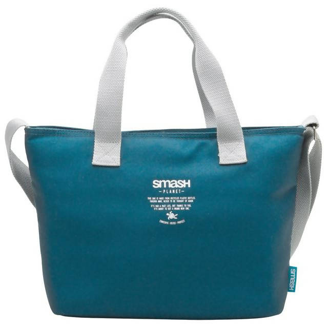 Smash Planet Large Teal Insulated Lunch Bag