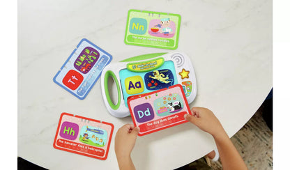 Leapfrog Slide to Read ABC Flash Cards in use.