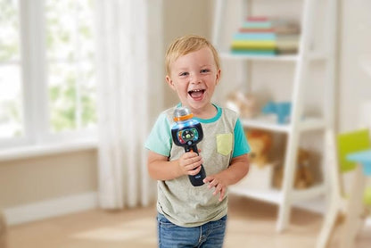 Young child playing with the Vtech Singing Sounds Microphone