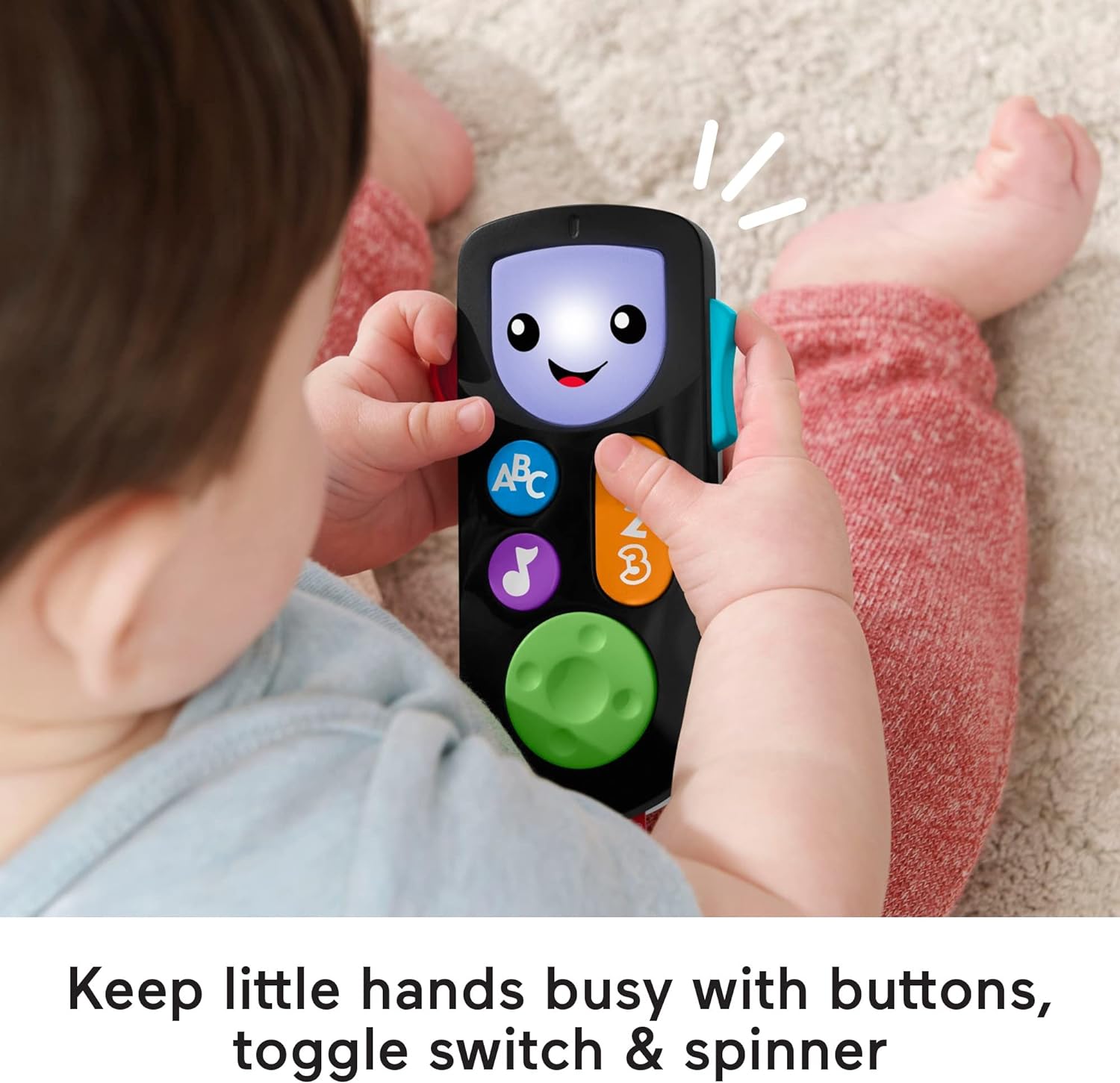 Fisher-Price Laugh & Learn Stream & Learn Remote - Keep little hands busy with buttons, toggle switch & spinner.