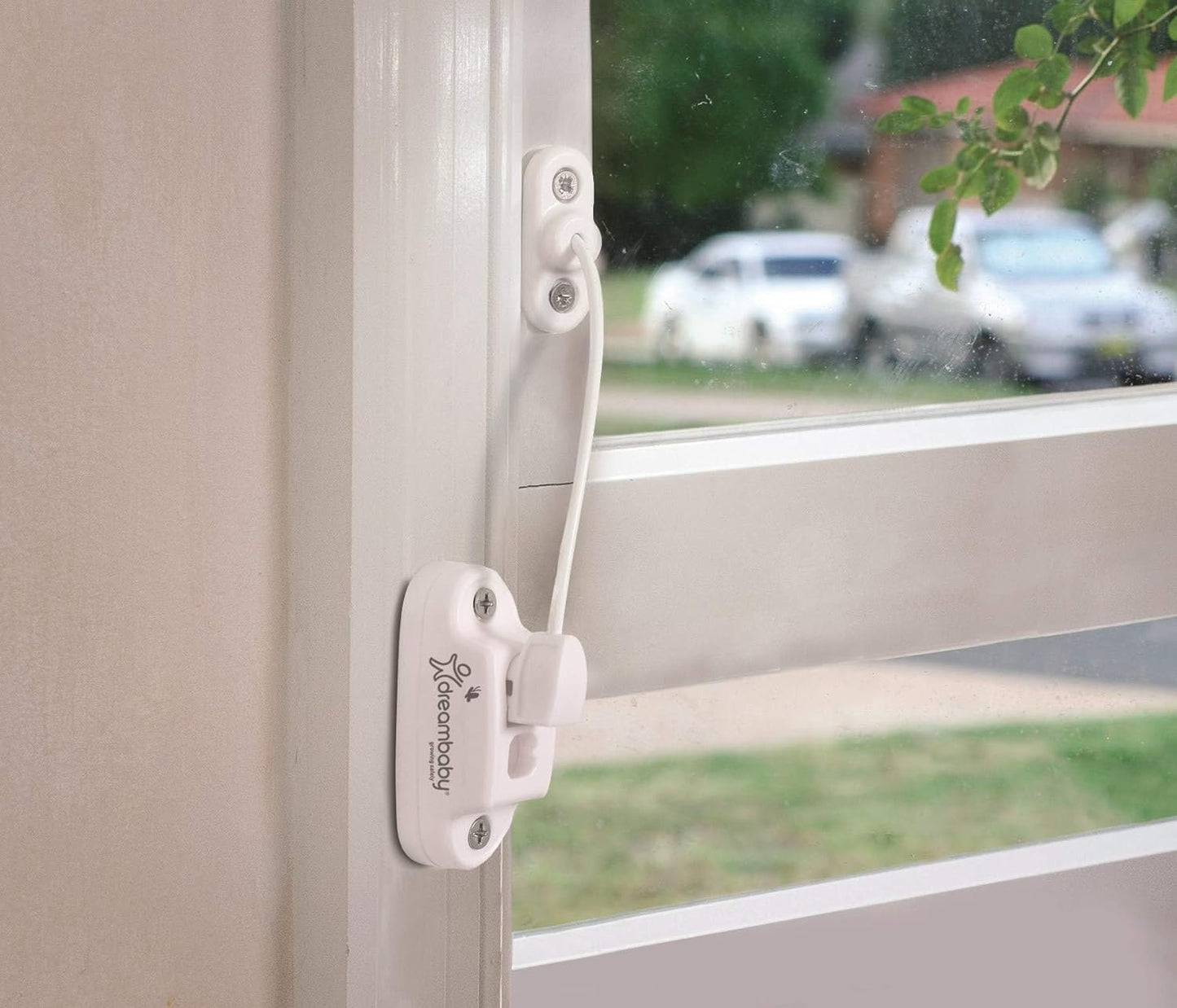 Photo of Dreambaby Breezz-lock Keyed Window Restrictor attached to a sliding window.