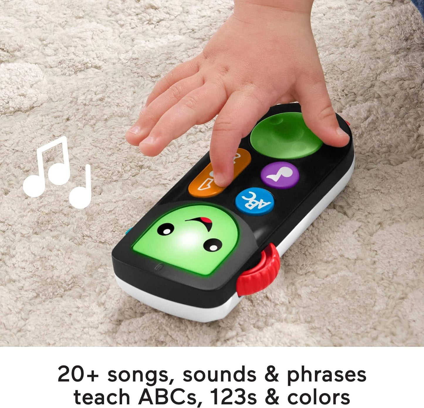 Fisher-Price Laugh & Learn Stream & Learn Remote - 20+ songs, sounds & phrases teach ABCs, 123s & colors