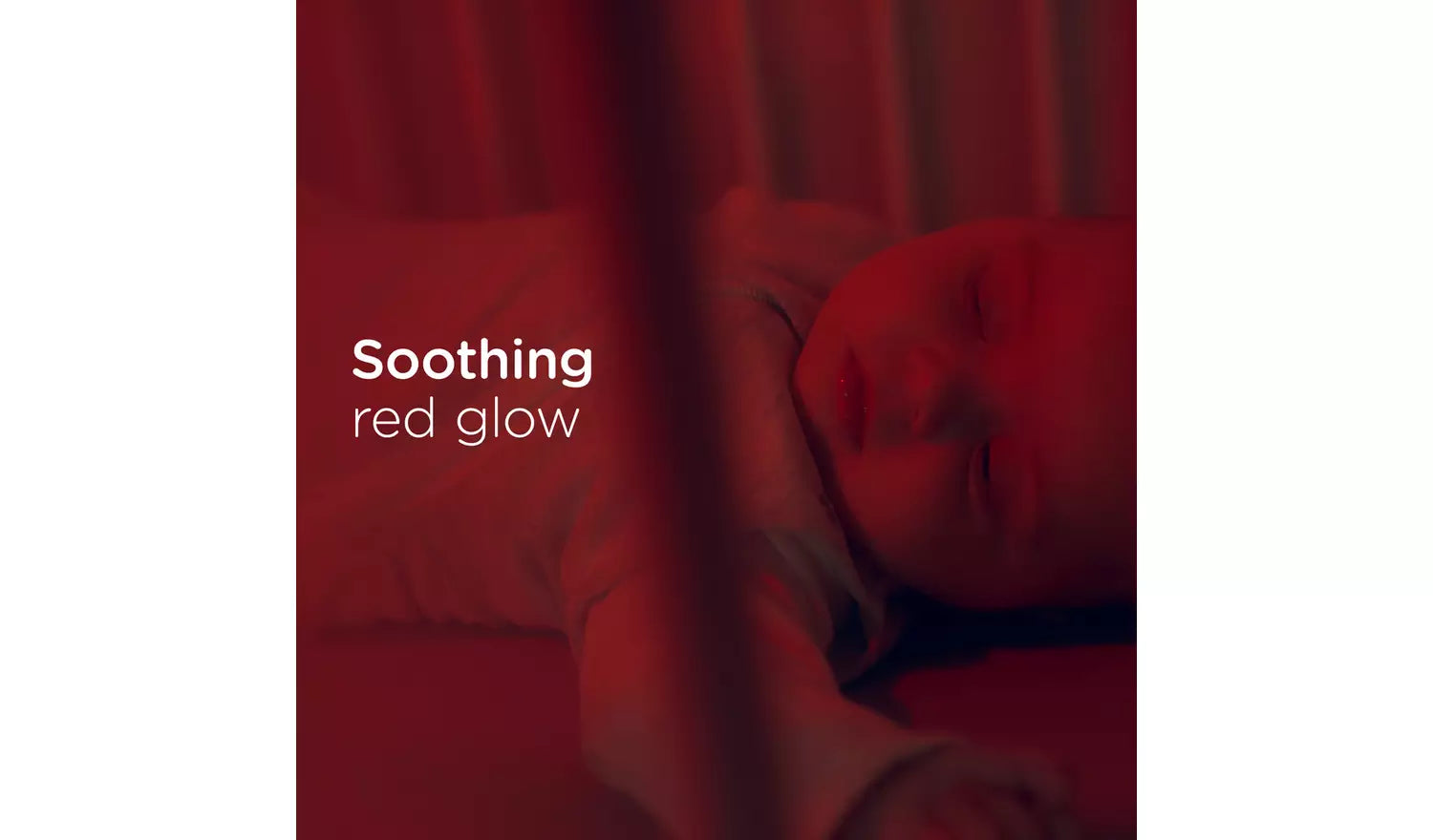 Soothing red glow - photo of a child asleep using the aid.