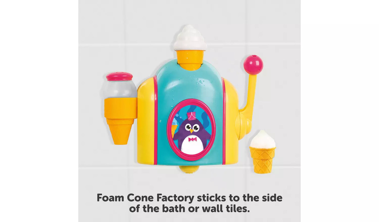 Foam Cone Factory sticks to the Side of the Bath or Wall Tiles