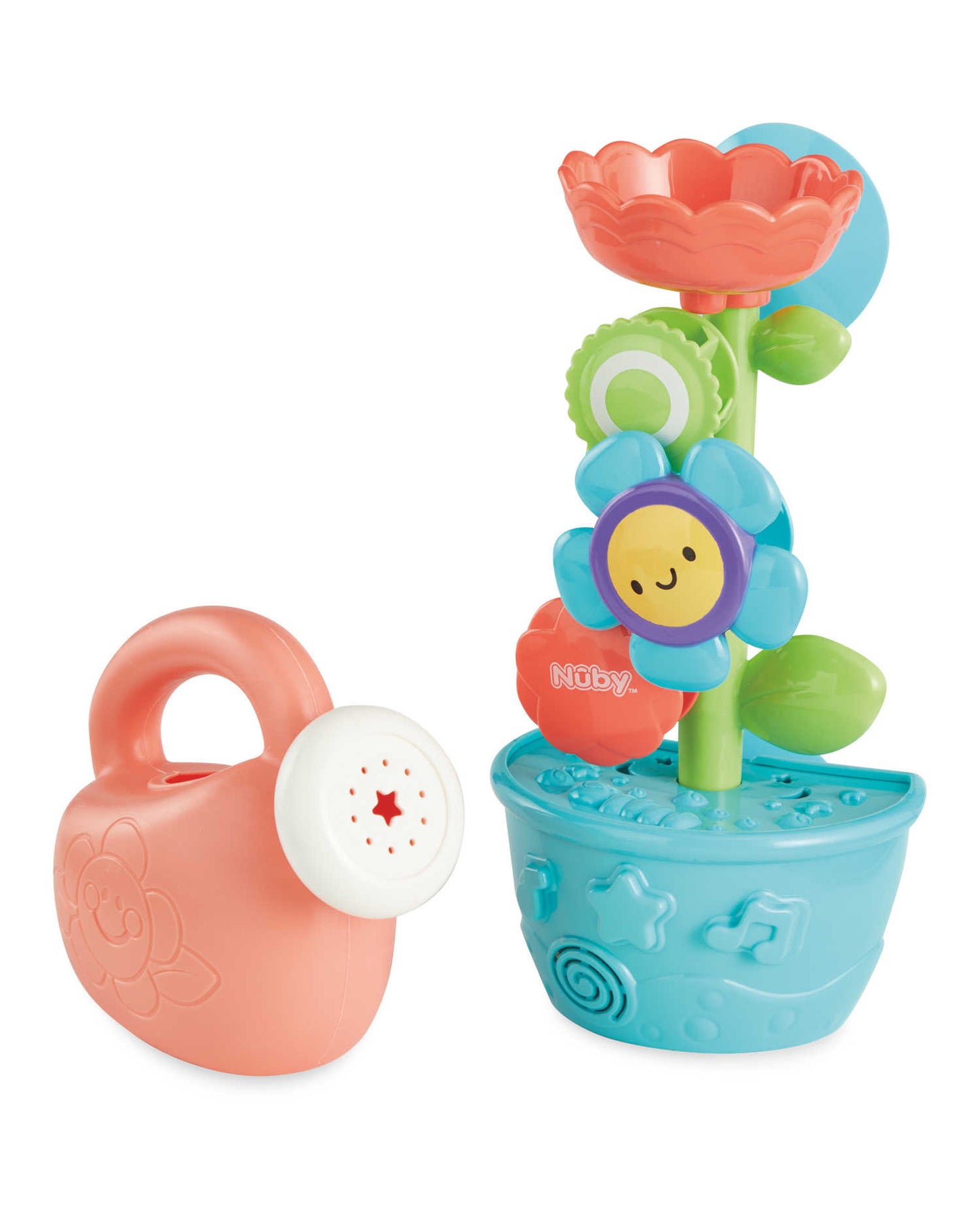 Photo showing the Nuby Flower Spinwheel Bath Toy unboxed.